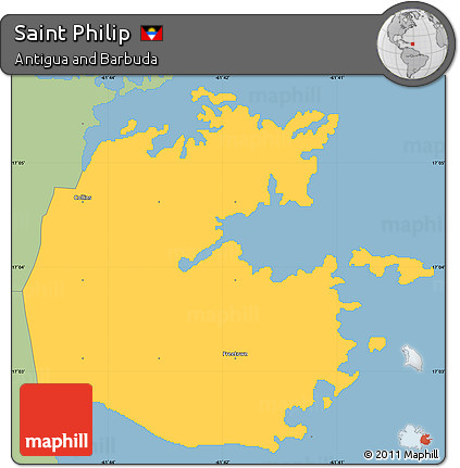 Savanna Style Simple Map of Saint Philip