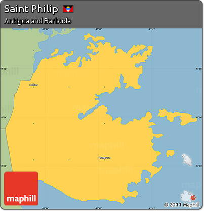 Savanna Style Simple Map of Saint Philip
