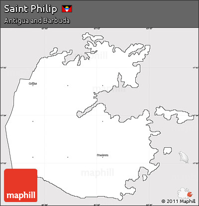 Silver Style Simple Map of Saint Philip, cropped outside