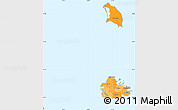 Political Shades Simple Map of Antigua and Barbuda, single color outside