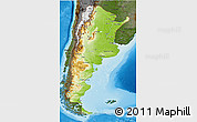 Physical 3D Map of Argentina, darken, land only