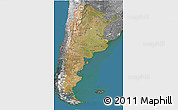 Satellite 3D Map of Argentina, desaturated, land only