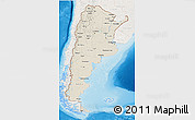 Shaded Relief 3D Map of Argentina, lighten, land only