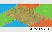 Satellite Panoramic Map of Carlos Tejedor, political outside