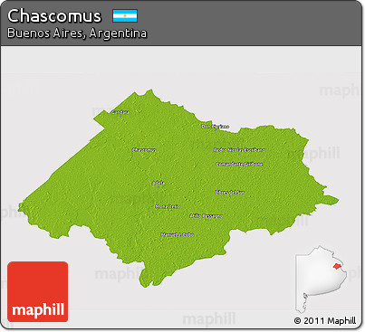 Physical 3D Map of Chascomus, cropped outside