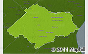 Physical 3D Map of Chascomus, darken