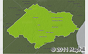 Physical 3D Map of Chascomus, darken, semi-desaturated