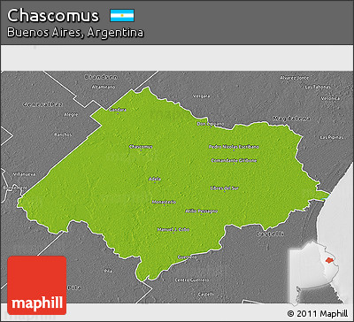 Physical 3D Map of Chascomus, desaturated