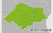 Physical 3D Map of Chascomus, lighten, desaturated
