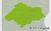 Physical 3D Map of Chascomus, lighten, semi-desaturated