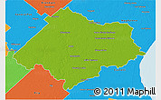 Physical 3D Map of Chascomus, political outside