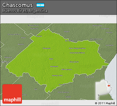 Physical 3D Map of Chascomus, semi-desaturated
