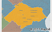 Political 3D Map of Chascomus, semi-desaturated