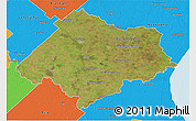 Satellite 3D Map of Chascomus, political outside