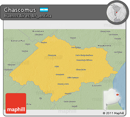 Savanna Style 3D Map of Chascomus