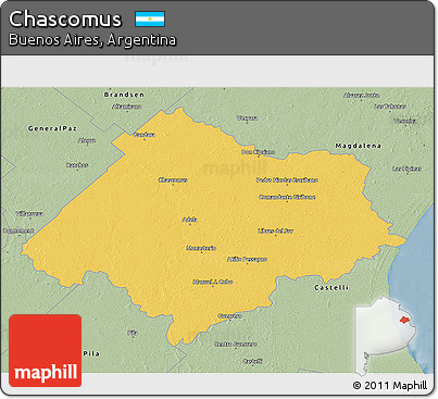 Savanna Style 3D Map of Chascomus