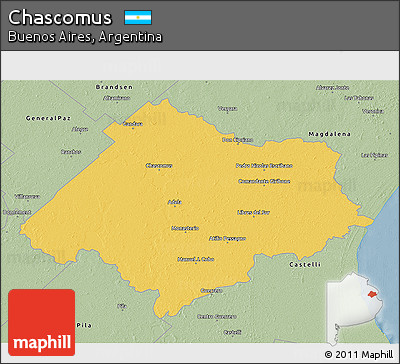 Savanna Style 3D Map of Chascomus
