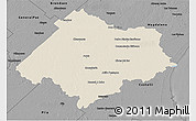 Shaded Relief 3D Map of Chascomus, darken, desaturated