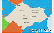 Shaded Relief 3D Map of Chascomus, political outside