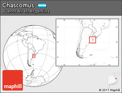 Blank Location Map of Chascomus, within the entire country
