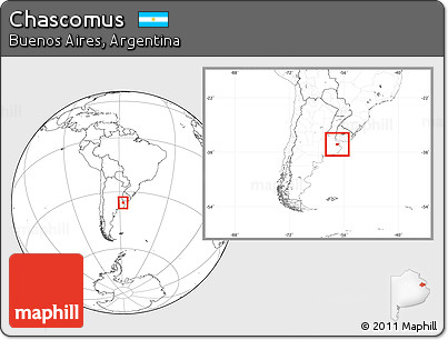 Blank Location Map of Chascomus, within the entire country