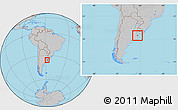 Gray Location Map of Chascomus, within the entire country