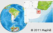 Physical Location Map of Chascomus, highlighted country