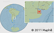 Savanna Style Location Map of Chascomus, hill shading