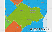 Physical Map of Chascomus, political outside