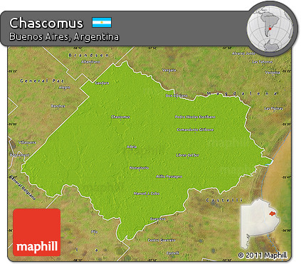 Physical Map of Chascomus, satellite outside