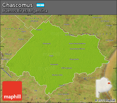 Physical Map of Chascomus, satellite outside