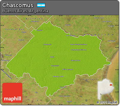 Physical Map of Chascomus, satellite outside