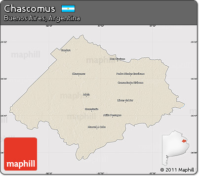 Shaded Relief Map of Chascomus, cropped outside