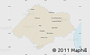 Shaded Relief Map of Chascomus, single color outside