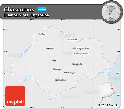 Silver Style Map of Chascomus, single color outside