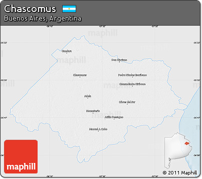 Silver Style Map of Chascomus, single color outside