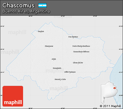 Silver Style Map of Chascomus, single color outside