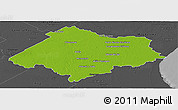 Physical Panoramic Map of Chascomus, darken, desaturated