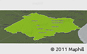 Physical Panoramic Map of Chascomus, darken, semi-desaturated