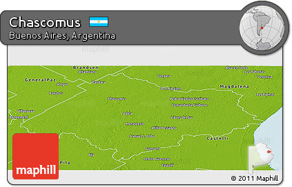 Physical Panoramic Map of Chascomus