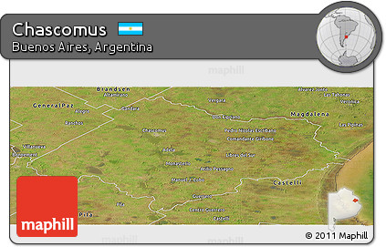 Satellite Panoramic Map of Chascomus