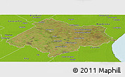 Satellite Panoramic Map of Chascomus, physical outside