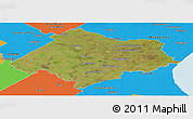 Satellite Panoramic Map of Chascomus, political outside