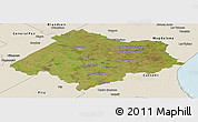 Satellite Panoramic Map of Chascomus, shaded relief outside