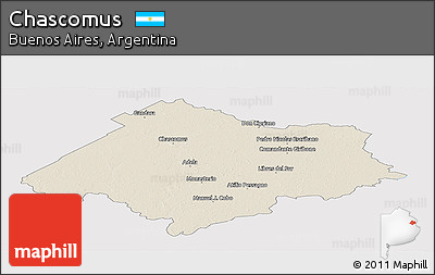 Shaded Relief Panoramic Map of Chascomus, cropped outside