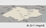 Shaded Relief Panoramic Map of Chascomus, darken, semi-desaturated