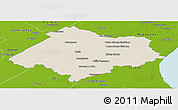 Shaded Relief Panoramic Map of Chascomus, physical outside