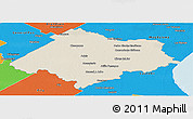 Shaded Relief Panoramic Map of Chascomus, political outside