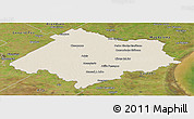 Shaded Relief Panoramic Map of Chascomus, satellite outside