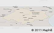 Shaded Relief Panoramic Map of Chascomus, semi-desaturated